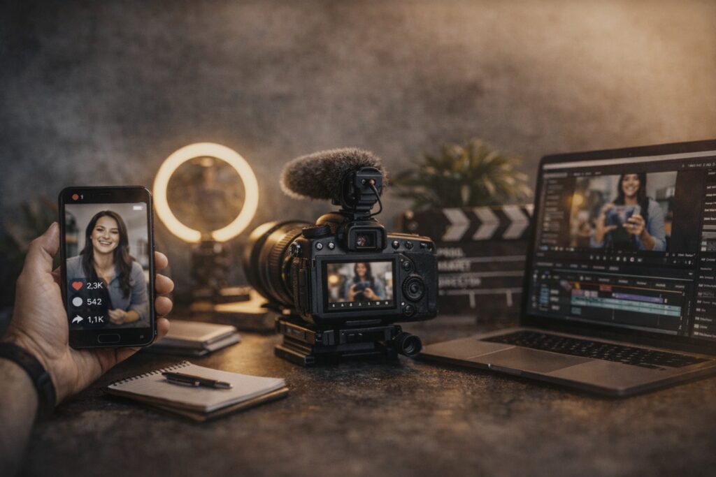 Film til sosiale medier og videoannonsering